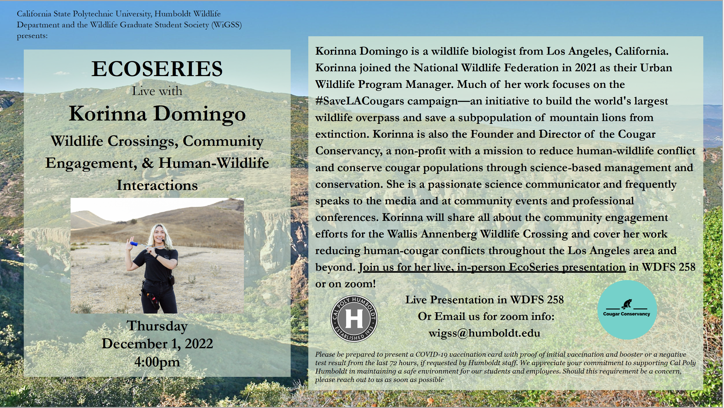 EcoSeries with Korinna Domingo, The Cougar Conservancy